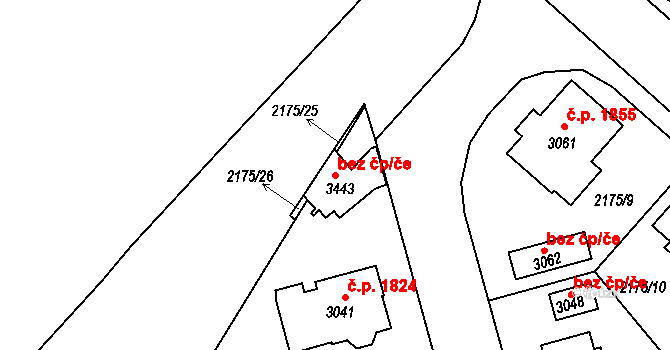 Lysá nad Labem 89036921 na parcele st. 3443 v KÚ Lysá nad Labem, Katastrální mapa