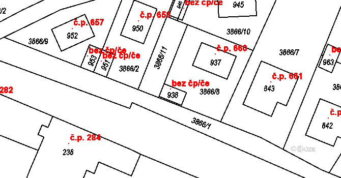 Lenešice 97232921 na parcele st. 938 v KÚ Lenešice, Katastrální mapa