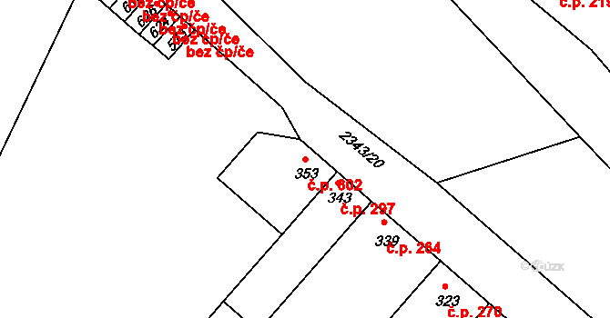 Křepice 302 na parcele st. 353 v KÚ Křepice u Hustopečí, Katastrální mapa