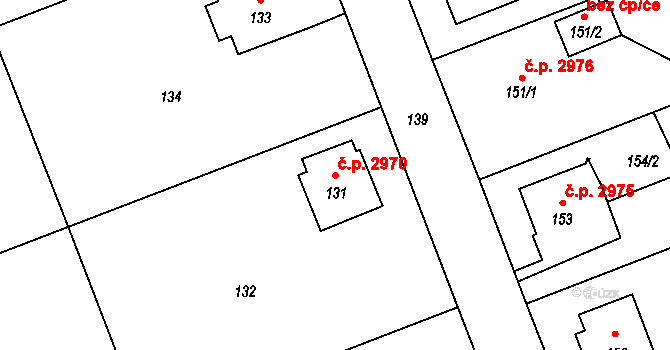 Helenín 2970, Jihlava na parcele st. 131 v KÚ Helenín, Katastrální mapa