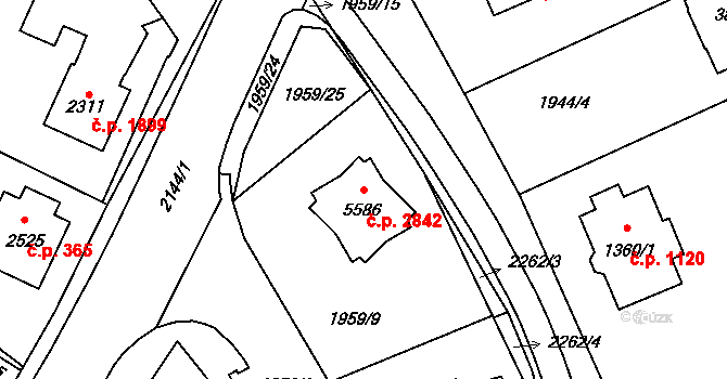 Šumperk 2842 na parcele st. 5586 v KÚ Šumperk, Katastrální mapa