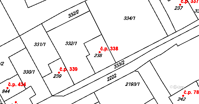 Lomnice nad Popelkou 338 na parcele st. 238 v KÚ Lomnice nad Popelkou, Katastrální mapa