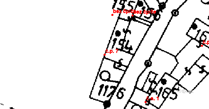 Bešetín 7, Žihobce na parcele st. 154 v KÚ Žihobce, Katastrální mapa
