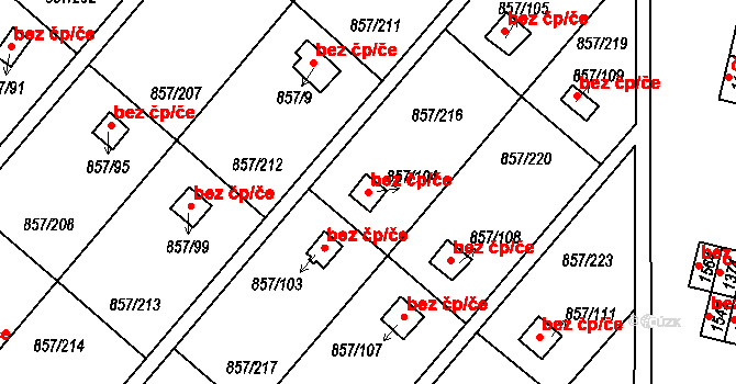 Teplice 39142922 na parcele st. 857/104 v KÚ Teplice-Řetenice, Katastrální mapa