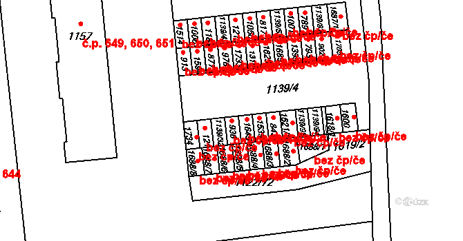 Svitavy 40142922 na parcele st. 936 v KÚ Čtyřicet Lánů, Katastrální mapa