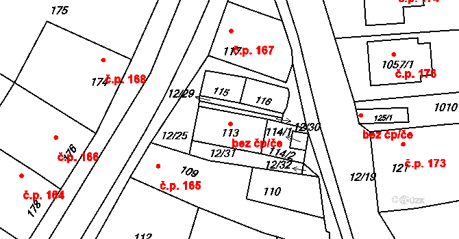 Jevišovka 40640922 na parcele st. 113 v KÚ Jevišovka, Katastrální mapa