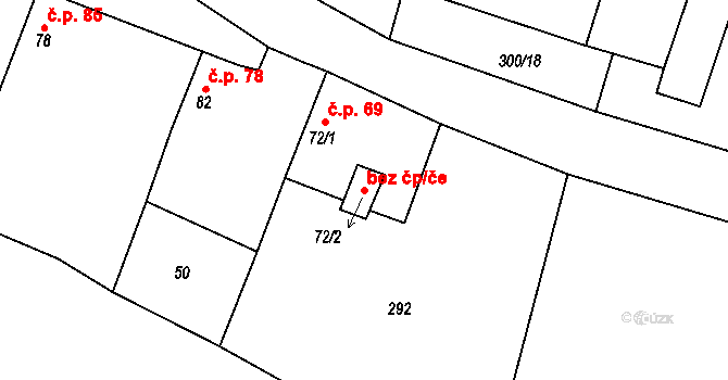 Černiv 41079922 na parcele st. 72/2 v KÚ Černiv, Katastrální mapa
