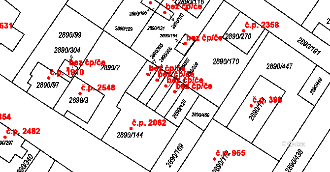 Opava 41363922 na parcele st. 2890/307 v KÚ Opava-Předměstí, Katastrální mapa