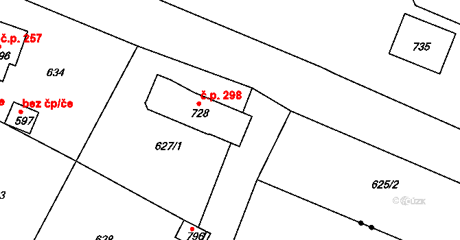 Loučovice 44181922 na parcele st. 728 v KÚ Loučovice, Katastrální mapa