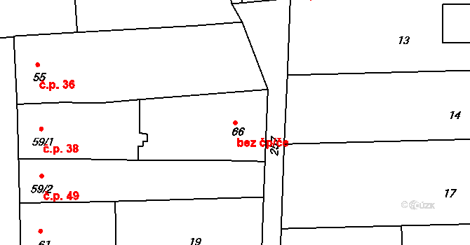 Kroměříž 45008922 na parcele st. 66 v KÚ Kotojedy, Katastrální mapa