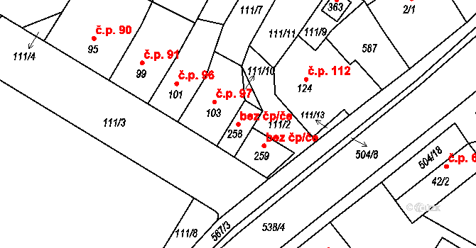 Jeníkov 45066922 na parcele st. 258 v KÚ Oldřichov u Duchcova, Katastrální mapa