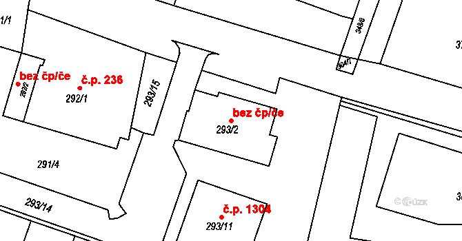 Kuřim 46038922 na parcele st. 293/2 v KÚ Kuřim, Katastrální mapa