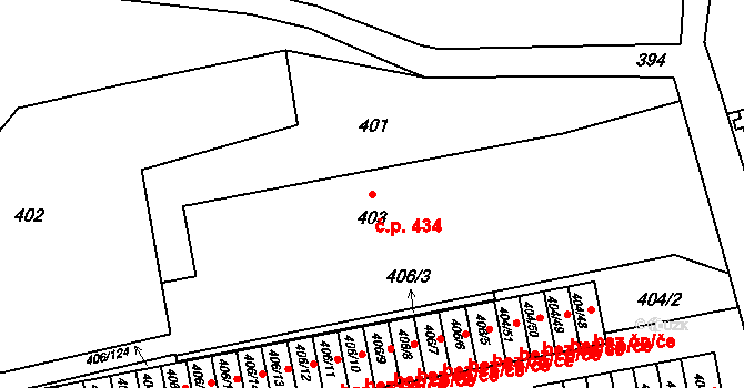 Dolní Líštná 434, Třinec na parcele st. 403 v KÚ Dolní Líštná, Katastrální mapa