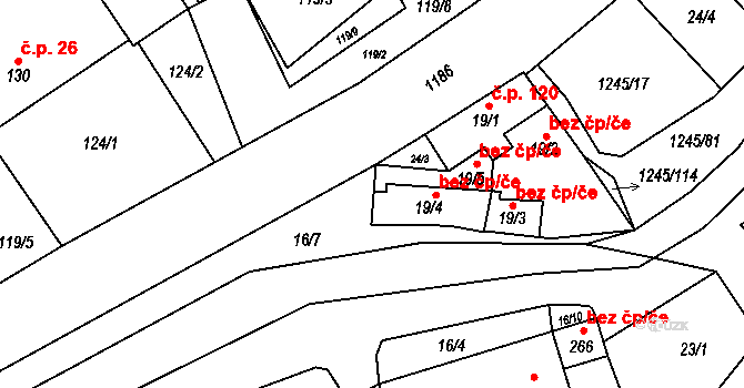 Otinoves 47647922 na parcele st. 19/4 v KÚ Otinoves, Katastrální mapa