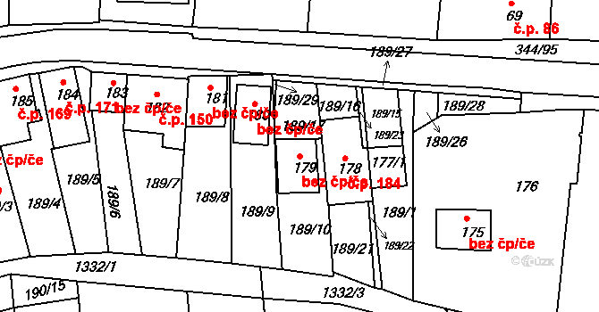 Milovice 49047922 na parcele st. 179 v KÚ Milovice u Mikulova, Katastrální mapa