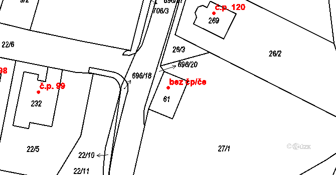 Rodvínov 49354922 na parcele st. 61 v KÚ Rodvínov, Katastrální mapa
