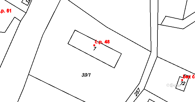 Janovičky 48, Heřmánkovice na parcele st. 7 v KÚ Janovičky u Broumova, Katastrální mapa