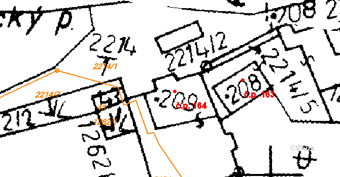 Merboltice 164 na parcele st. 209 v KÚ Merboltice, Katastrální mapa