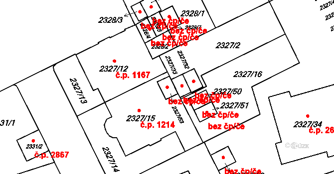 Opava 95866922 na parcele st. 2327/53 v KÚ Opava-Předměstí, Katastrální mapa