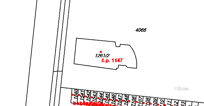 Lipník nad Bečvou I-Město 1147, Lipník nad Bečvou na parcele st. 1261/2 v KÚ Lipník nad Bečvou, Katastrální mapa
