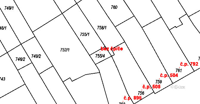Svatobořice-Mistřín 115365923 na parcele st. 755/4 v KÚ Mistřín, Katastrální mapa