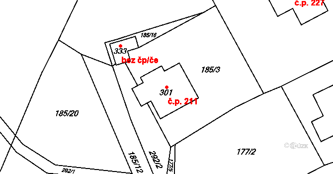 Vysoká Pec 211, Bohutín na parcele st. 301 v KÚ Vysoká Pec u Bohutína, Katastrální mapa