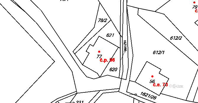 Horní Prysk 96, Prysk na parcele st. 77 v KÚ Horní Prysk, Katastrální mapa