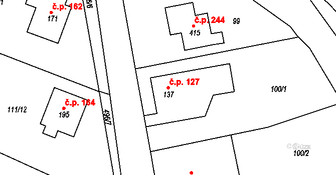 Holohlavy 127 na parcele st. 137 v KÚ Holohlavy, Katastrální mapa