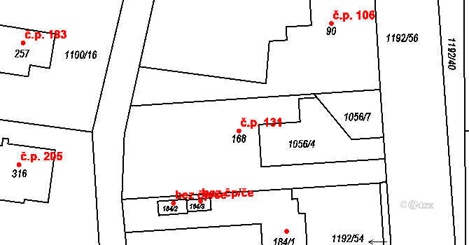 Želivec 131, Sulice na parcele st. 168 v KÚ Sulice, Katastrální mapa