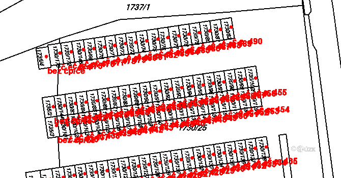Miřetice u Klášterce nad Ohří 463, Klášterec nad Ohří na parcele st. 1730/92 v KÚ Miřetice u Klášterce nad Ohří, Katastrální mapa