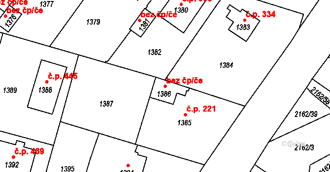 Opava 41649923 na parcele st. 1386 v KÚ Jaktař, Katastrální mapa