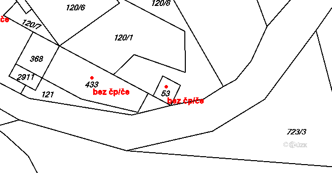 Sehradice 44768923 na parcele st. 53 v KÚ Sehradice, Katastrální mapa