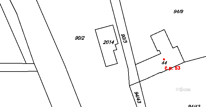 Trhanov 45202923 na parcele st. 45 v KÚ Trhanov, Katastrální mapa