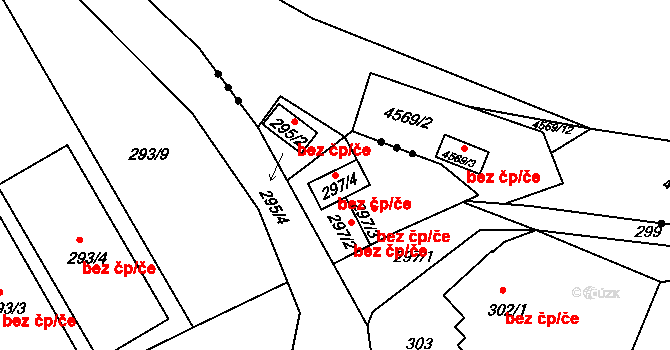 Třinec 46585923 na parcele st. 297/4 v KÚ Lyžbice, Katastrální mapa