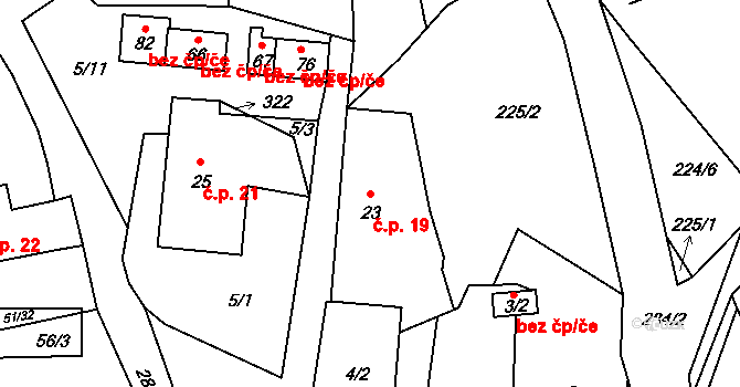 Stružinec 19, Ždírec nad Doubravou na parcele st. 23 v KÚ Stružinec, Katastrální mapa