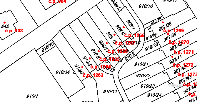 Rychnov nad Kněžnou 1265 na parcele st. 910/5 v KÚ Rychnov nad Kněžnou, Katastrální mapa