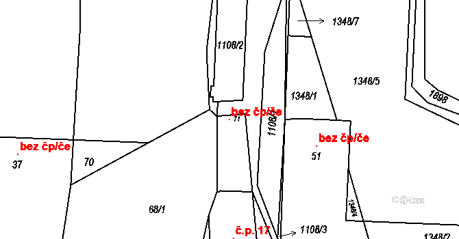 Jemnice 101441924 na parcele st. 71 v KÚ Louka u Jemnice, Katastrální mapa