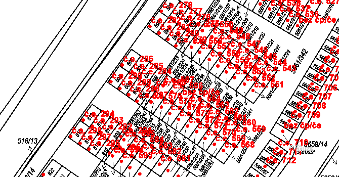 Jihlava 567 na parcele st. 5661/234 v KÚ Jihlava, Katastrální mapa
