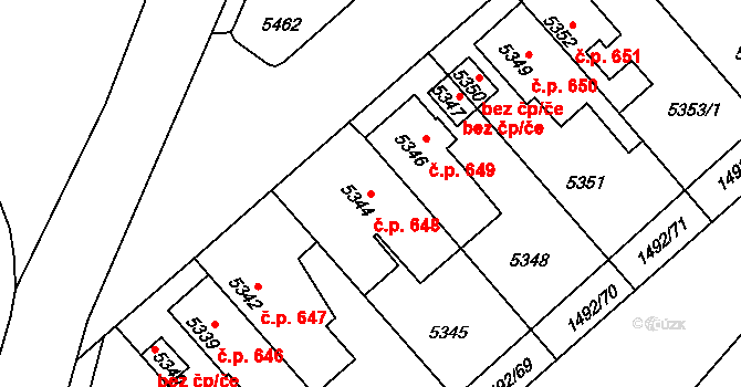 Kročehlavy 648, Kladno na parcele st. 5344 v KÚ Kročehlavy, Katastrální mapa