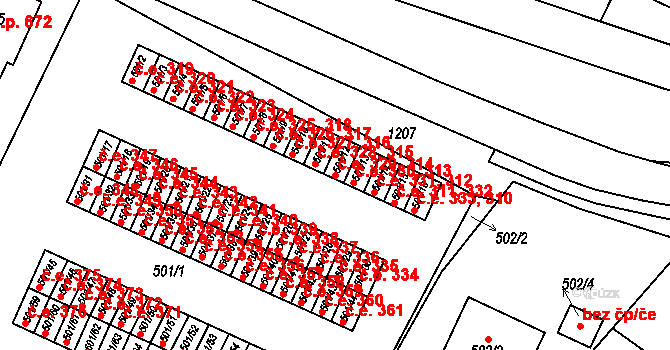 Bystřice nad Pernštejnem 314,329 na parcele st. 501/12 v KÚ Bystřice nad Pernštejnem, Katastrální mapa