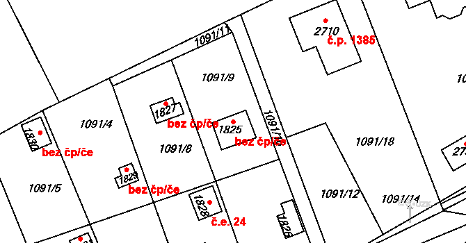 Lomnice nad Popelkou 38841924 na parcele st. 1825 v KÚ Lomnice nad Popelkou, Katastrální mapa