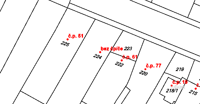 Kašnice 40755924 na parcele st. 224 v KÚ Kašnice, Katastrální mapa