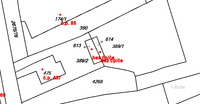 Černilov 46530924 na parcele st. 614 v KÚ Černilov, Katastrální mapa