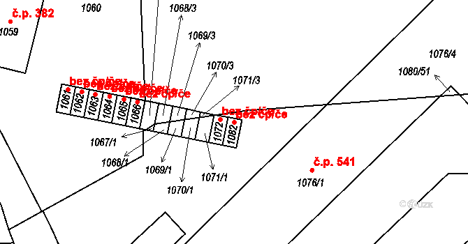 Hostomice 46970924 na parcele st. 1082 v KÚ Hostomice pod Brdy, Katastrální mapa