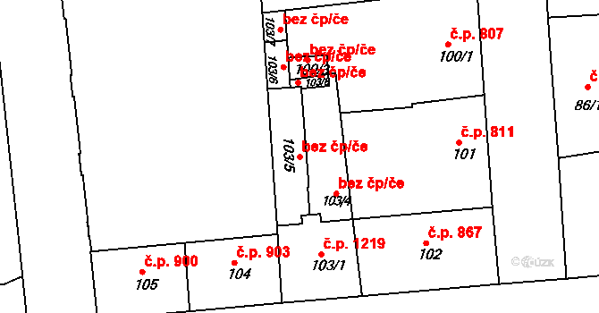 Ústí nad Labem 50469924 na parcele st. 103/5 v KÚ Ústí nad Labem, Katastrální mapa