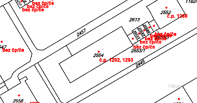 Beroun-Město 1292,1293, Beroun na parcele st. 2554 v KÚ Beroun, Katastrální mapa