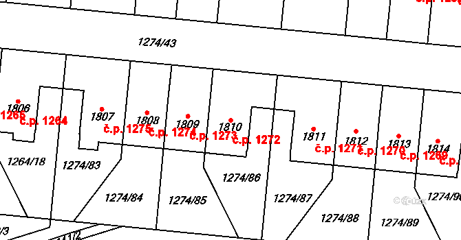 Přelouč 1272 na parcele st. 1810 v KÚ Přelouč, Katastrální mapa