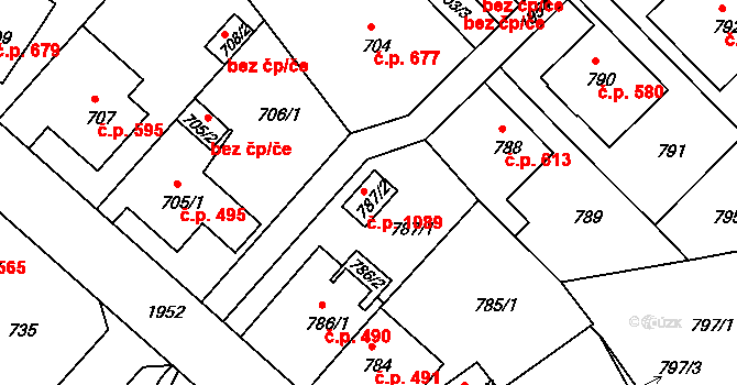 Klíše 1089, Ústí nad Labem na parcele st. 787/2 v KÚ Klíše, Katastrální mapa