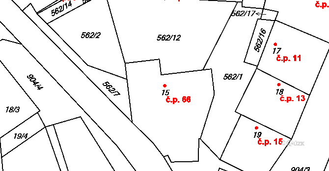 Křemačov 66, Mohelnice na parcele st. 15 v KÚ Křemačov, Katastrální mapa