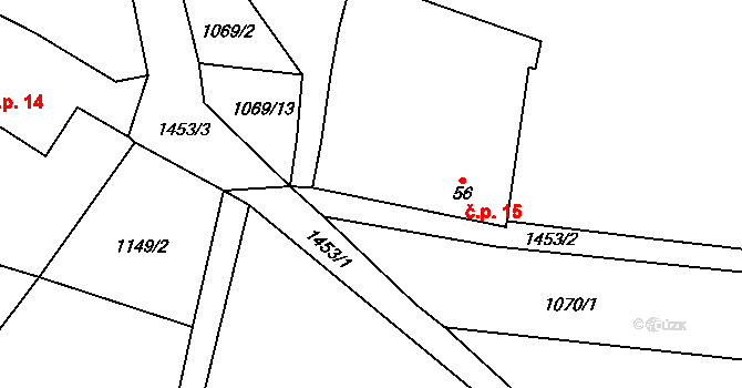 Pikov 15, Borotín na parcele st. 56 v KÚ Pikov, Katastrální mapa